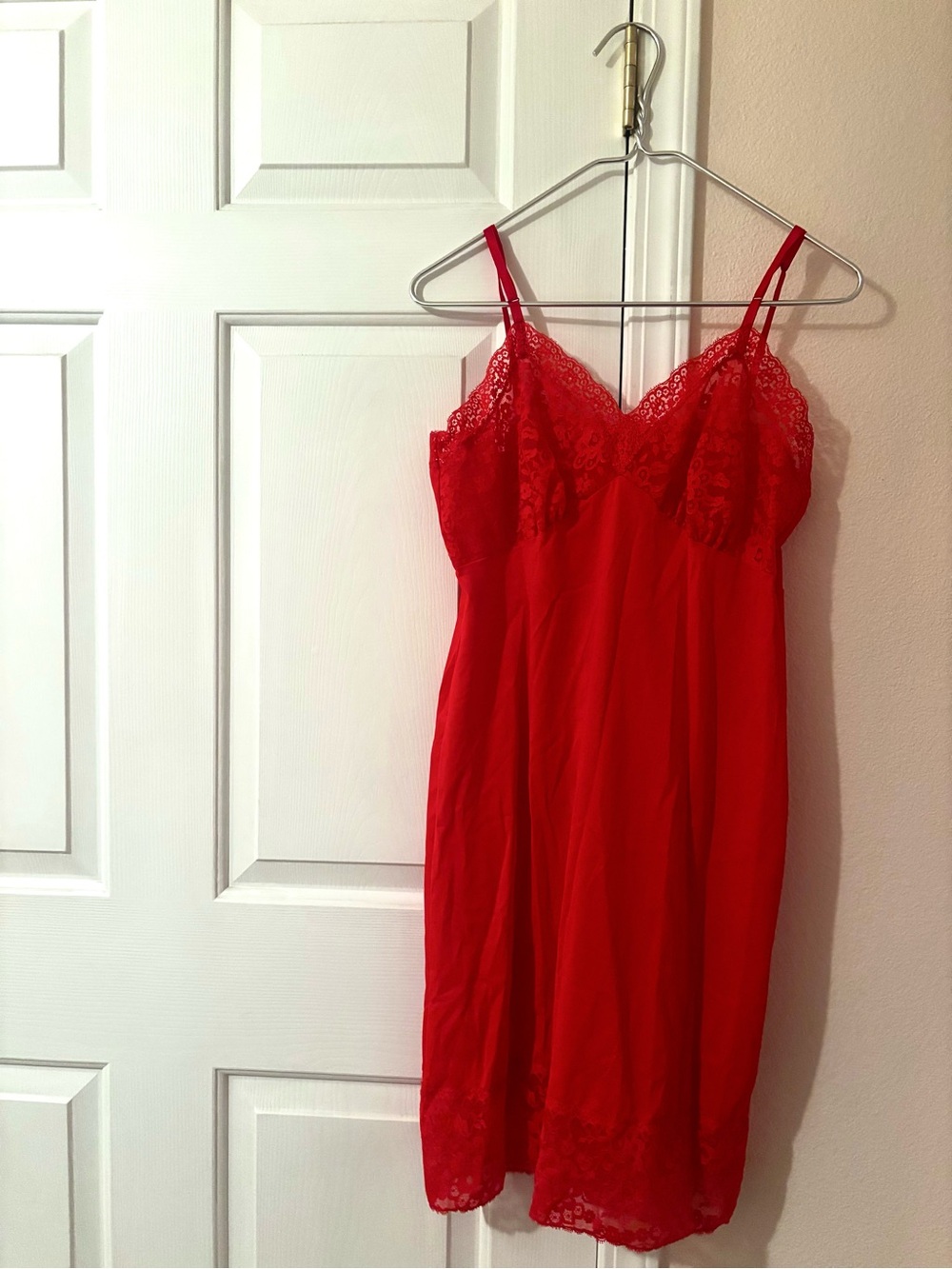 Red Lace Trim Slip Dress - Women Intimates & Sleepwear